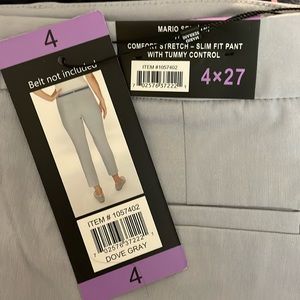 Mario Serrani comfort stretch slim fit tummy control size 4/27 dove gray